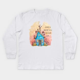 Home is where you lay your hat Kids Long Sleeve T-Shirt